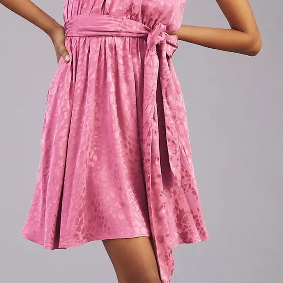 Anthropologie Jacquard Halter Neck Mini Dress - Picture 11 of 16